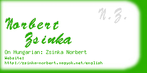 norbert zsinka business card
